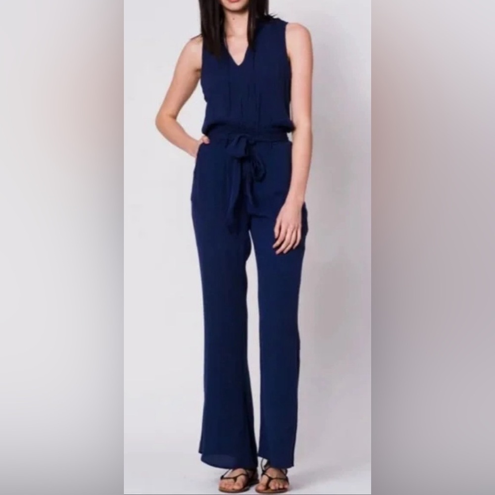 WANDERLUX Sleeveless Flare Leg Jumpsuit